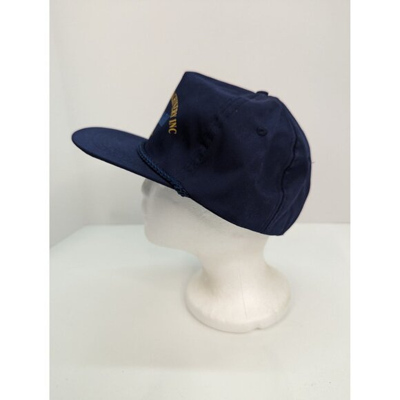 Contractors Machinery Inc Men Blue Wide Brim Braid Adj Snapback Truckers Cap - Picture 3 of 8